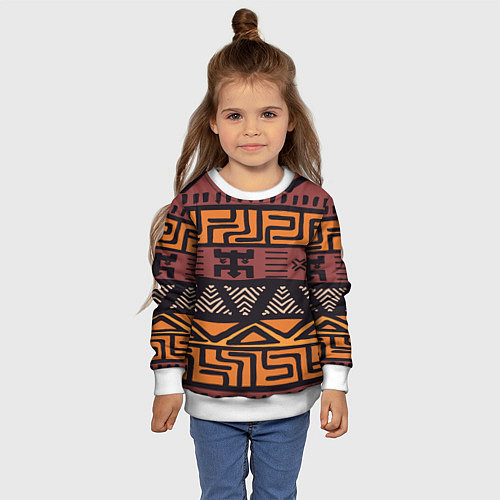 Детский свитшот Африканский узор / 3D-Белый – фото 4