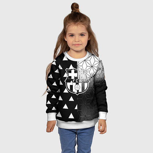 Детский свитшот Barcelona geometry black / 3D-Белый – фото 4