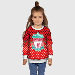 Свитшот детский Liverpool точки текстура спорт, цвет: 3D-белый — фото 2