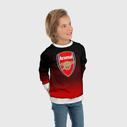 Свитшот детский Arsenal текстура полосы красные, цвет: 3D-белый — фото 2