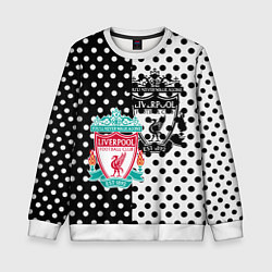 Свитшот детский Liverpool черно белые точки, цвет: 3D-белый