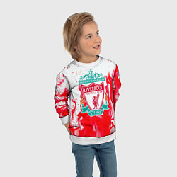 Свитшот детский Liverpool розовый огонь, цвет: 3D-белый — фото 2