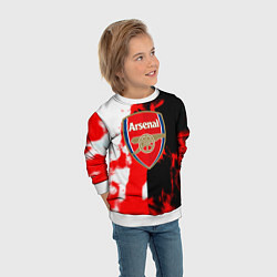 Свитшот детский Арсенал огонь, цвет: 3D-белый — фото 2