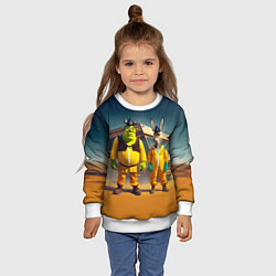 Свитшот детский Шрек и Данки пустились во все тяжкие, цвет: 3D-белый — фото 2