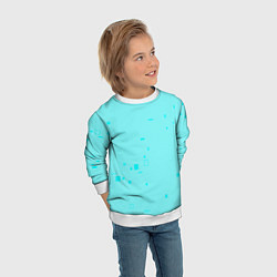 Свитшот детский Color light blue shapes, цвет: 3D-белый — фото 2