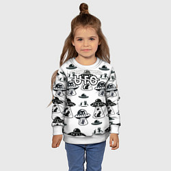 Свитшот детский UFO и котики, цвет: 3D-белый — фото 2