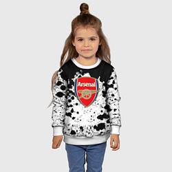 Свитшот детский Арсенал черно белые краски, цвет: 3D-белый — фото 2