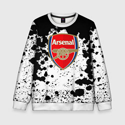 Свитшот детский Арсенал черно белые краски, цвет: 3D-белый