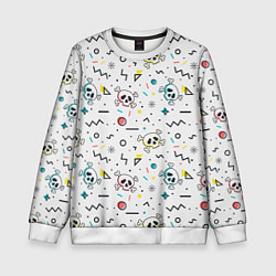 Детский свитшот Паттерн с черепами и геометрическими фигурами на Х