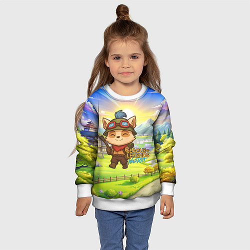 Детский свитшот League of legends Тимо / 3D-Белый – фото 4