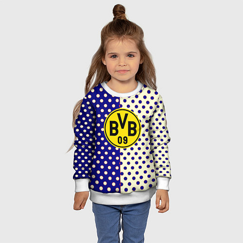 Детский свитшот Borussia точки текстура / 3D-Белый – фото 4