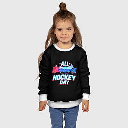 Свитшот детский Hockey day, цвет: 3D-белый — фото 2