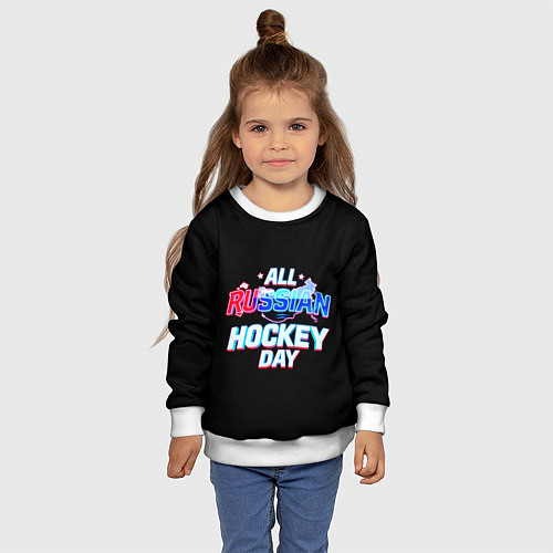 Детский свитшот Hockey day / 3D-Белый – фото 4