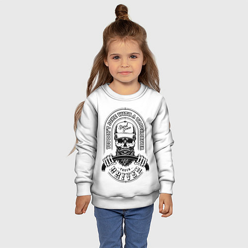 Детский свитшот Водитель грузовика / 3D-Белый – фото 4