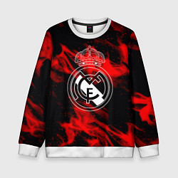 Свитшот детский Real Madrid красный огонь, цвет: 3D-белый