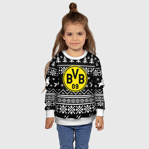 Детский свитшот Borussia x fortnite pattern / 3D-Белый – фото 4