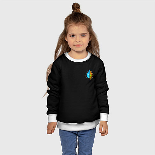 Детский свитшот Лучше вода у друга полноцветный узор / 3D-Белый – фото 4