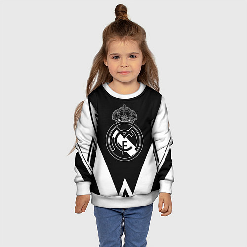Детский свитшот Real Madrid геометрия спорт / 3D-Белый – фото 4