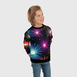 Свитшот детский Стилизованный праздничный салют, цвет: 3D-черный — фото 2