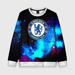Свитшот детский Челси неоновый космос, цвет: 3D-белый