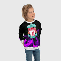 Свитшот детский Liverpool неоновый огонь, цвет: 3D-белый — фото 2