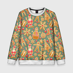 Свитшот детский Имбирные пряники, цвет: 3D-белый
