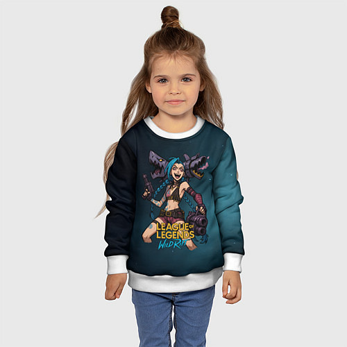 Детский свитшот League of Legends Jinx / 3D-Белый – фото 4