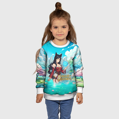 Детский свитшот Ahri League of Legends / 3D-Белый – фото 4