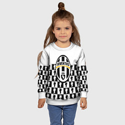 Свитшот детский Juventus болельщики паттерн, цвет: 3D-белый — фото 2