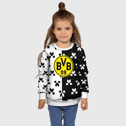 Детский свитшот Borussia pattern minecraft / 3D-Белый – фото 4