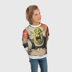 Свитшот детский Шрек в панике, цвет: 3D-белый — фото 2