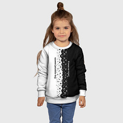 Свитшот детский Под лежачий камень бело-черный арт, цвет: 3D-белый — фото 2