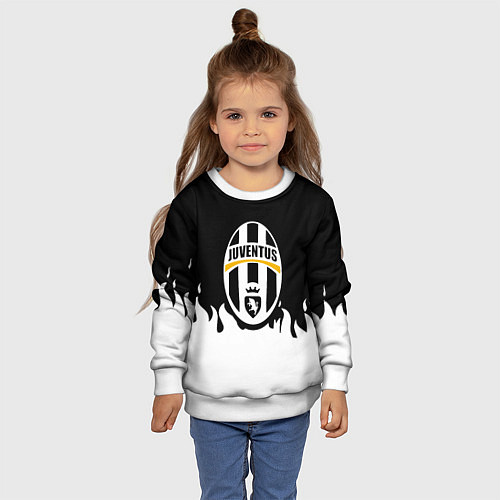 Детский свитшот Juventus белый огонь / 3D-Белый – фото 4