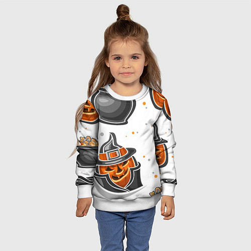 Детский свитшот Candy halloween / 3D-Белый – фото 4