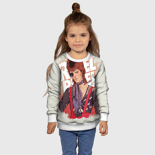 Детский свитшот David Bowie Rebel Rebel / 3D-Белый – фото 4