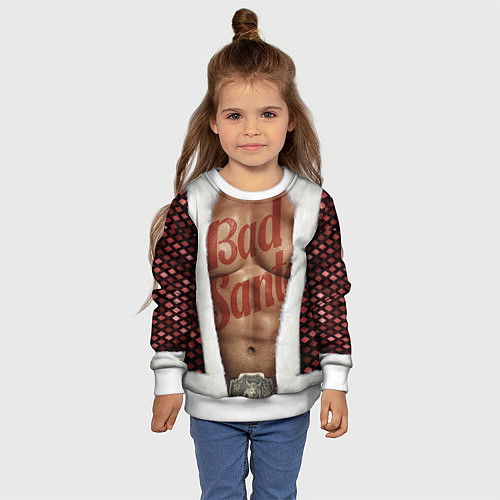 Детский свитшот Костюм деда мороза с накаченным прессом / 3D-Белый – фото 4