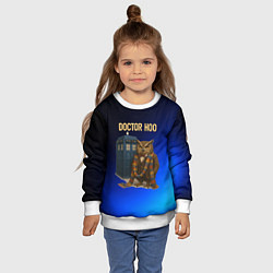 Свитшот детский Doctor Hoo сова у телефонной будки, цвет: 3D-белый — фото 2
