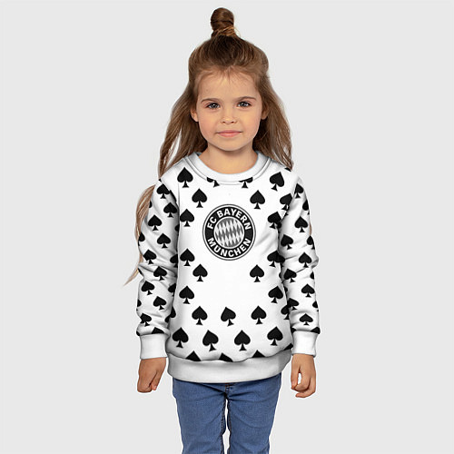 Детский свитшот Bayern Mnchen пики / 3D-Белый – фото 4