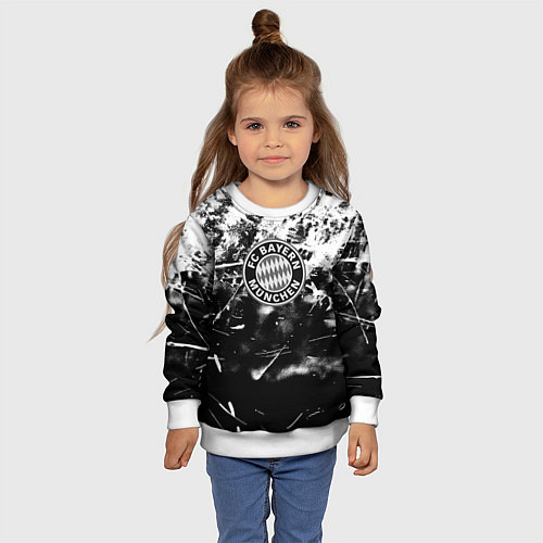 Детский свитшот Bayern Mnchen черно белая бумага / 3D-Белый – фото 4