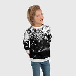 Свитшот детский Bayern Mnchen черно белая бумага, цвет: 3D-белый — фото 2