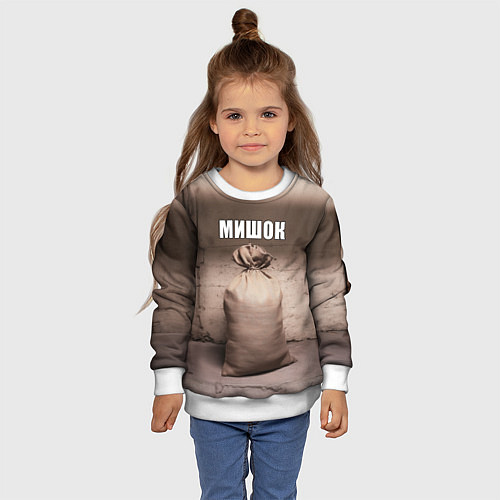Детский свитшот Мишок / 3D-Белый – фото 4