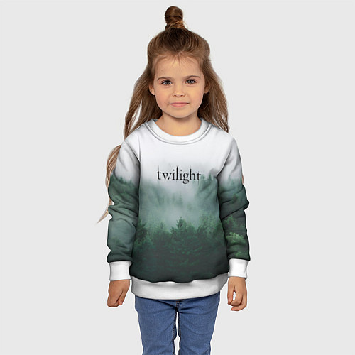 Детский свитшот Twilight forest / 3D-Белый – фото 4