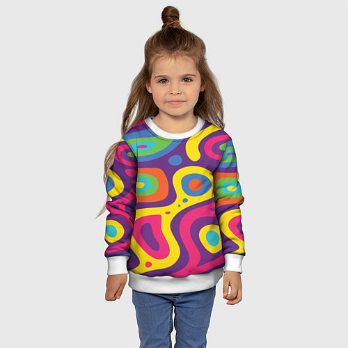 Детский свитшот Abstract tac / 3D-Белый – фото 4