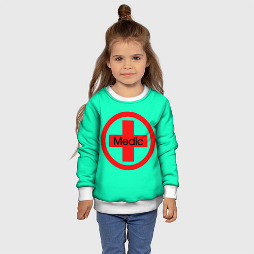 Детский свитшот Medic / 3D-Белый – фото 4