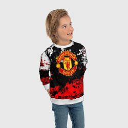 Свитшот детский Манчестер Юнайтед краски, цвет: 3D-белый — фото 2