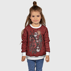 Свитшот детский Санта Клаус на красном коне верхом, цвет: 3D-белый — фото 2
