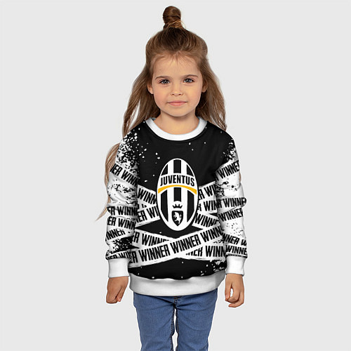 Детский свитшот Juventus подедитель краски / 3D-Белый – фото 4