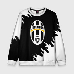 Детский свитшот Juventus белый огонь текстура
