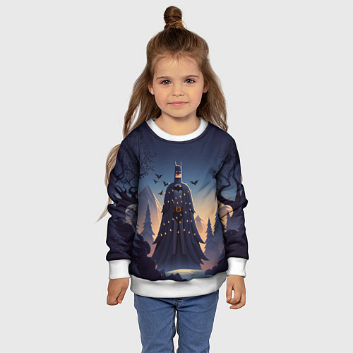Детский свитшот Новогодний Бэтмен / 3D-Белый – фото 4