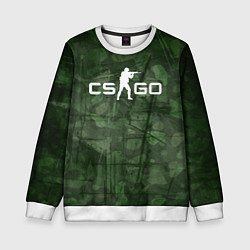 Детский свитшот Эмблема CS GO на камуфляжном фоне